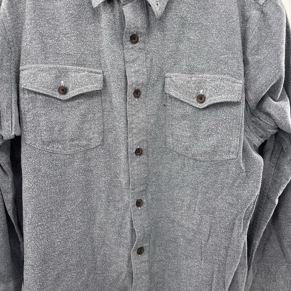 Duluth Trading Shirt Mens L Gray Relaxed Fit Long Sleeve Button Down Outdoor - Picture 2 of 9